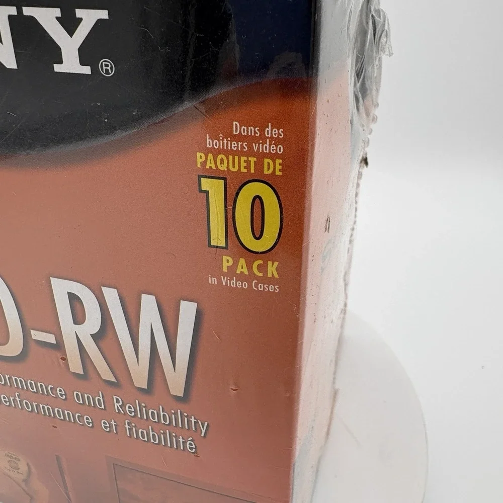 Sony DVD-RW Recordable 10 Pack 4.7GB 120 Min Discs With Cases Factory Sealed NEW